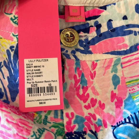 NWT Lilly Pulitzer Walsh Short Multi Pop Up Summer Remix Patch Size 10, 12, 14 - Picture 3 of 3